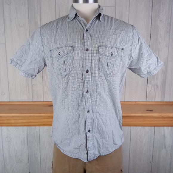 Sonoma Black White Checkered Pocketed Button Shirt - Picture 1 of 9